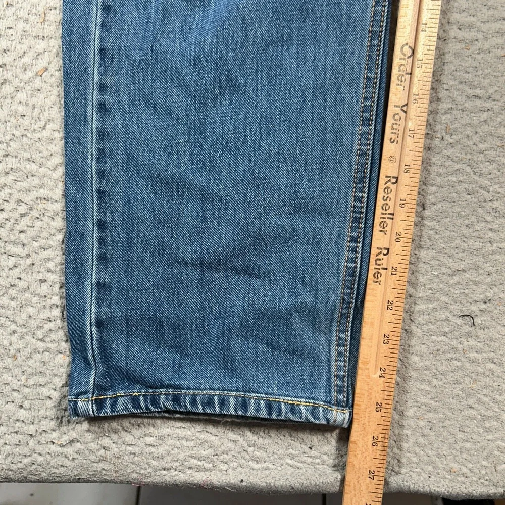 Levi's 505 Jeans Men 38x25.5 Blue Medium Wash Denim Cotton Mid Rise Straight Leg